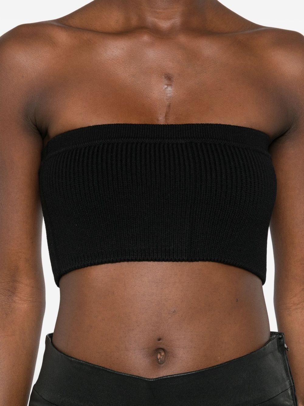 Top a fascia a costine sottili in nero Rick owens - donna 