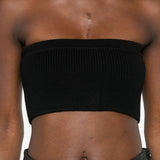 Top a fascia a costine sottili in nero Rick owens - donna 