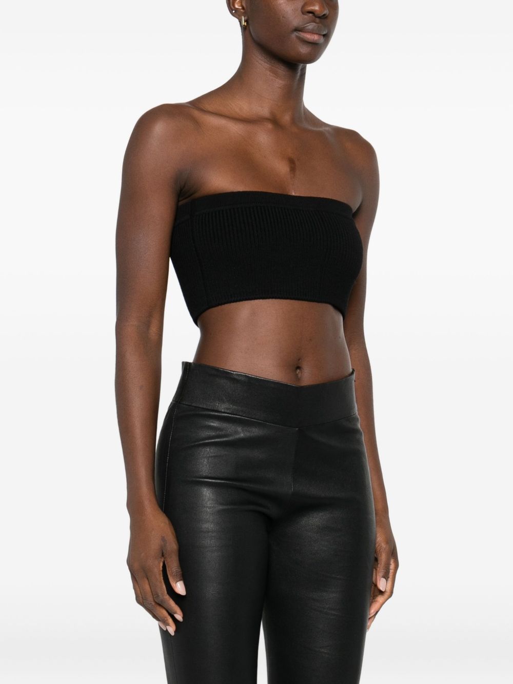 Top a fascia a costine sottili in nero Rick owens - donna 