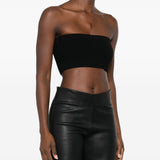 Top a fascia a costine sottili in nero Rick owens - donna 