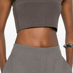 Top corto a costine sottili in grigio Rick owens - donna 