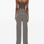 Top corto a costine sottili in grigio Rick owens - donna 