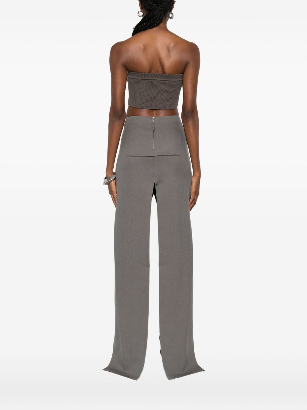 Top corto a costine sottili in grigio Rick owens - donna 