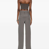 Top corto a costine sottili in grigio Rick owens - donna 