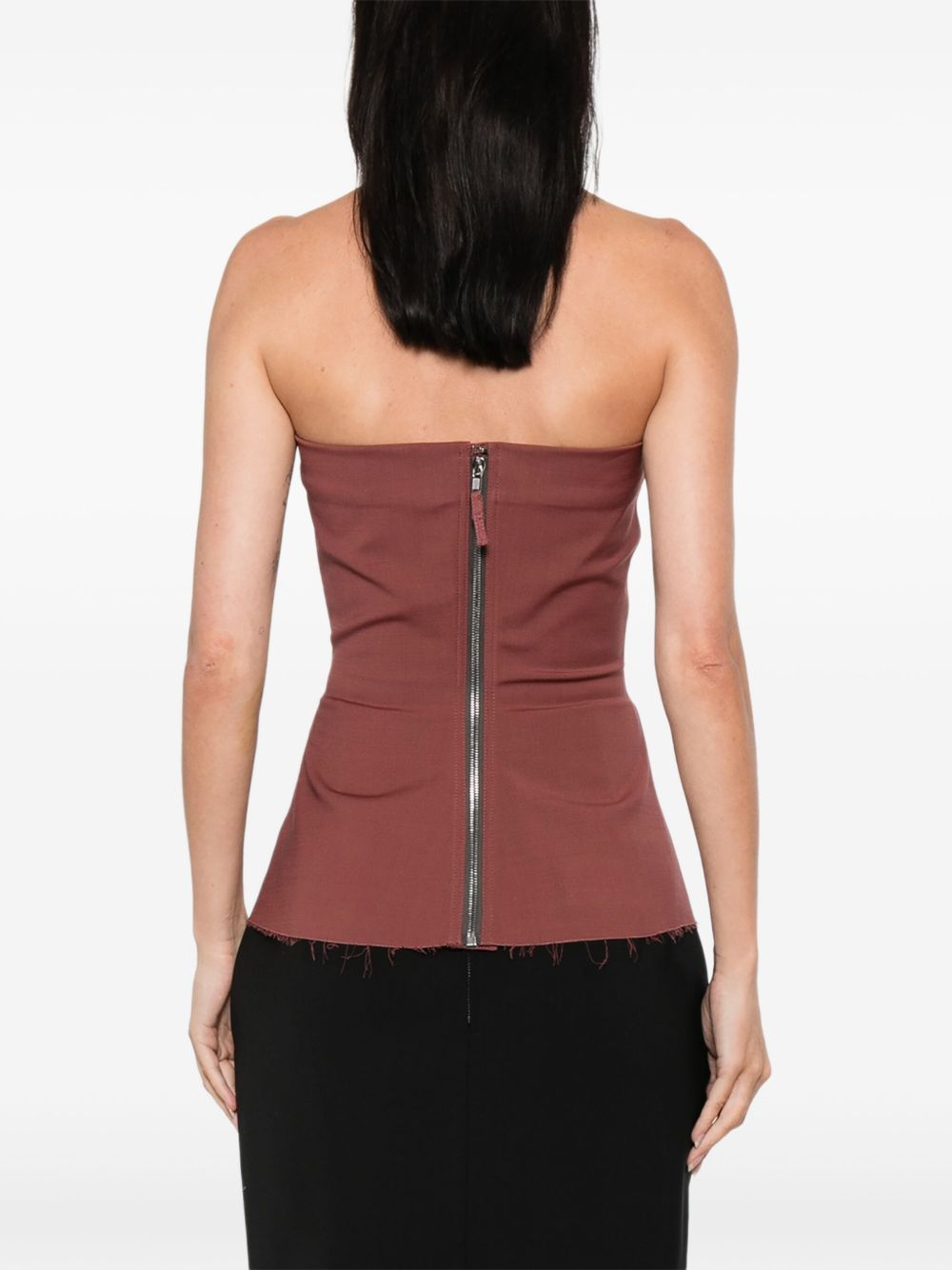 Top stile bando con zip sul retro in rosa Rick owens - donna 
