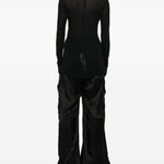 Maglia a maniche lunghe semi-trasparente in nero Rick owens - donna 