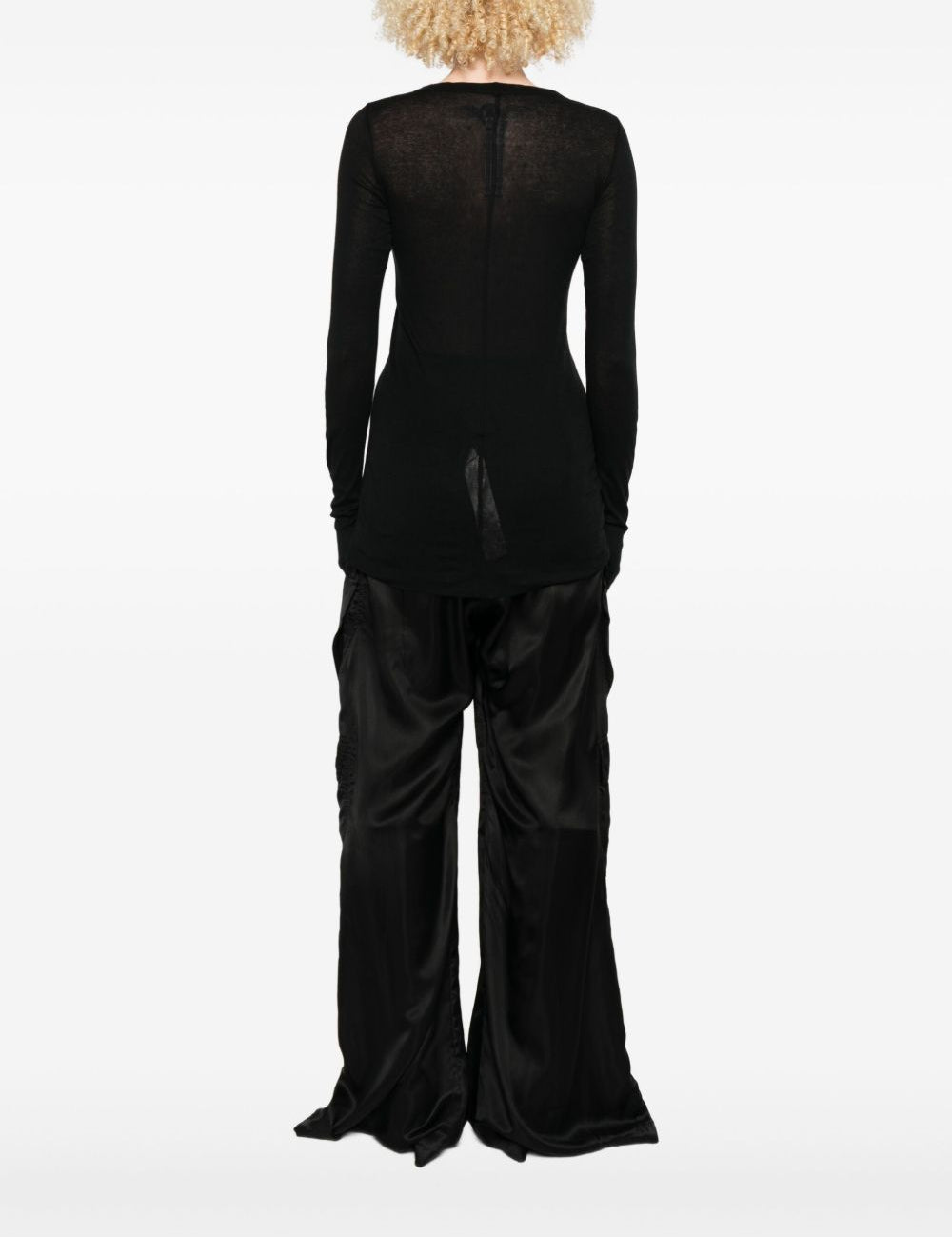 Maglia a maniche lunghe semi-trasparente in nero Rick owens - donna 