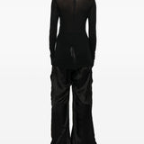 Maglia a maniche lunghe semi-trasparente in nero Rick owens - donna 