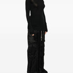 Maglia a maniche lunghe semi-trasparente in nero Rick owens - donna 