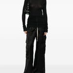 Maglia a maniche lunghe semi-trasparente in nero Rick owens - donna 