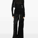 Maglia a maniche lunghe semi-trasparente in nero Rick owens - donna 