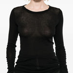 Maglia a maniche lunghe semi-trasparente in nero Rick owens - donna 