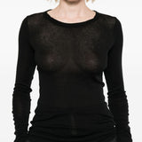Maglia a maniche lunghe semi-trasparente in nero Rick owens - donna 