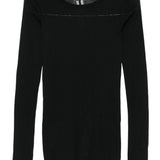 Maglia a maniche lunghe semi-trasparente in nero Rick owens - donna 