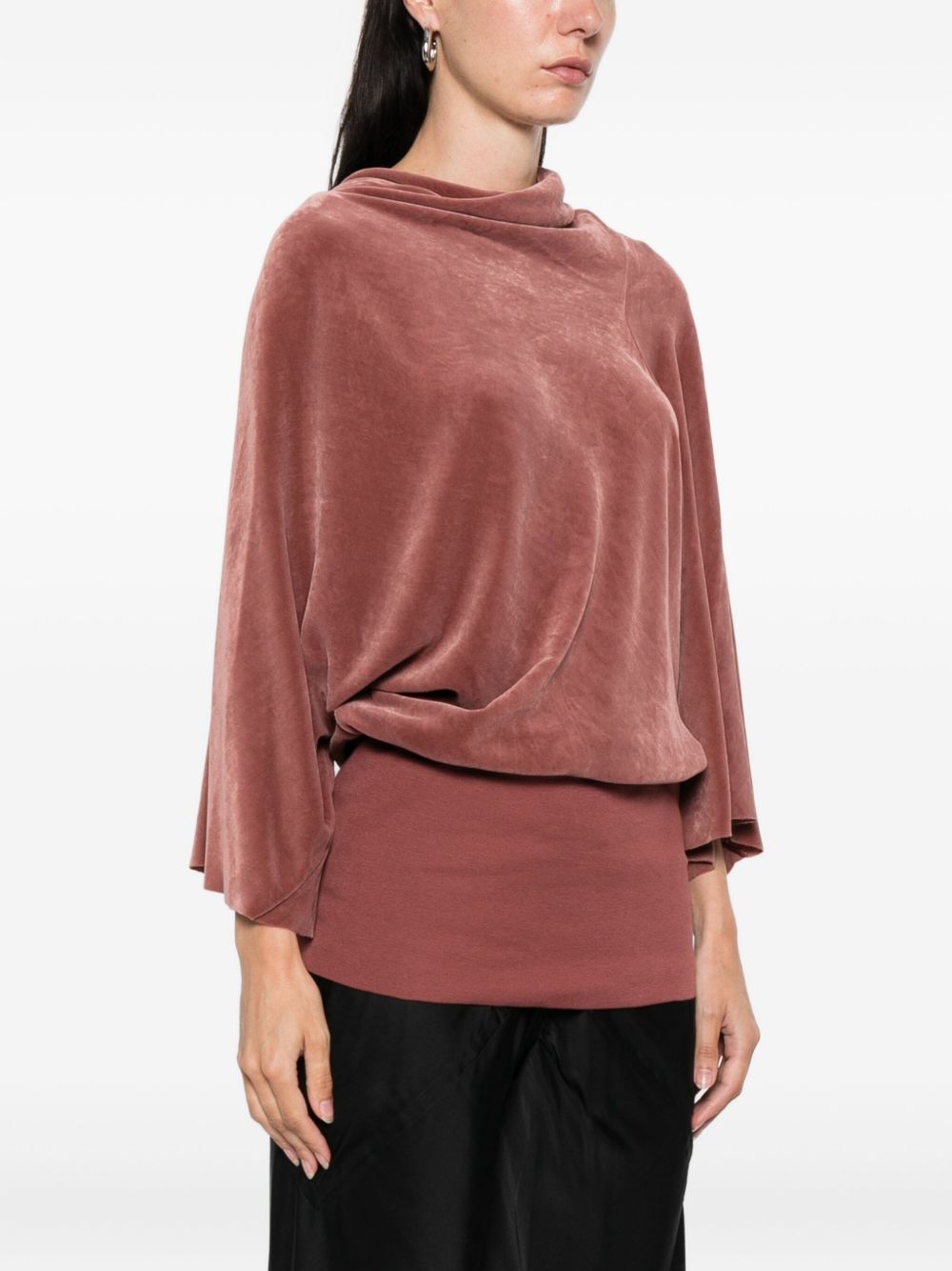 Top drappeggiato effetto velluto in rosa Rick owens - donna 