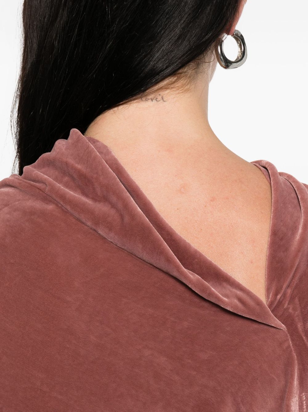Top drappeggiato effetto velluto in rosa Rick owens - donna 