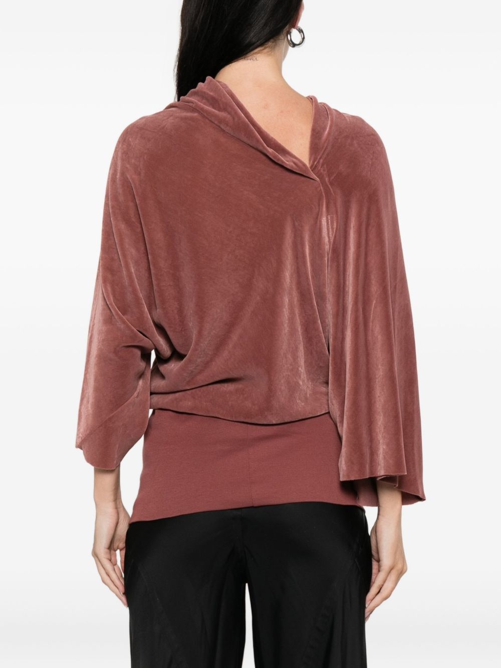 Top drappeggiato effetto velluto in rosa Rick owens - donna 