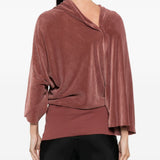 Top drappeggiato effetto velluto in rosa Rick owens - donna 