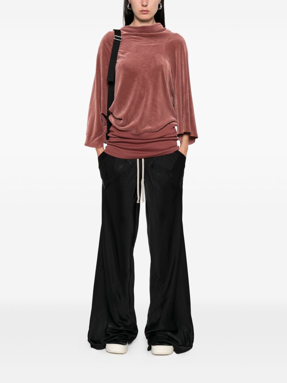 Top drappeggiato effetto velluto in rosa Rick owens - donna 