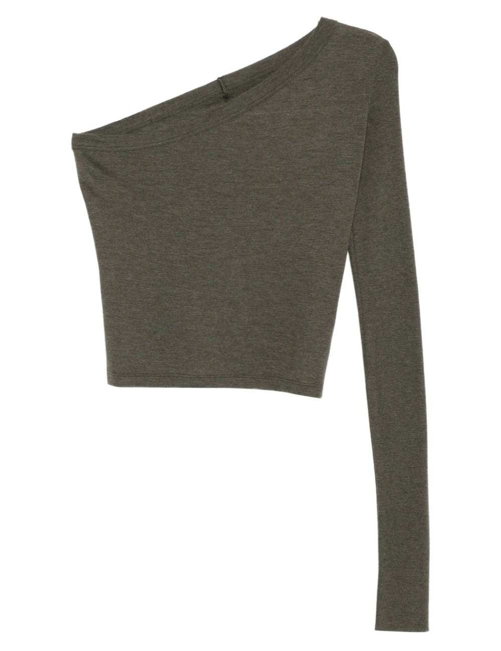 Top monospalla in cotone cropped ziggy in verde Rick owens- donna 