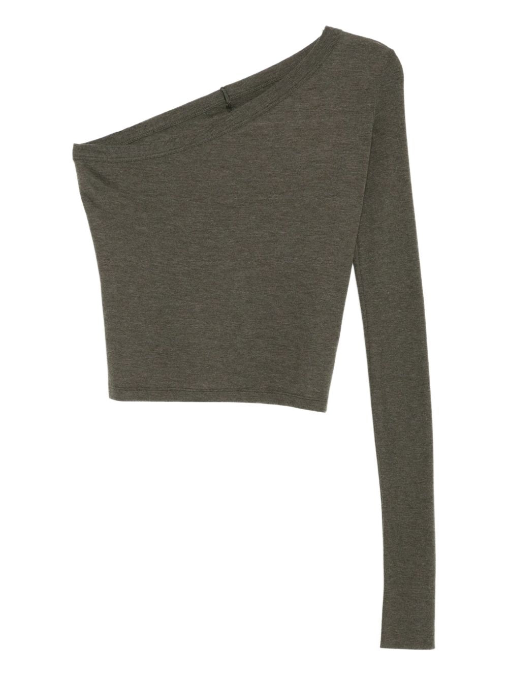 Top monospalla in cotone cropped ziggy in verde Rick owens- donna 