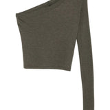 Top monospalla in cotone cropped ziggy in verde Rick owens- donna 