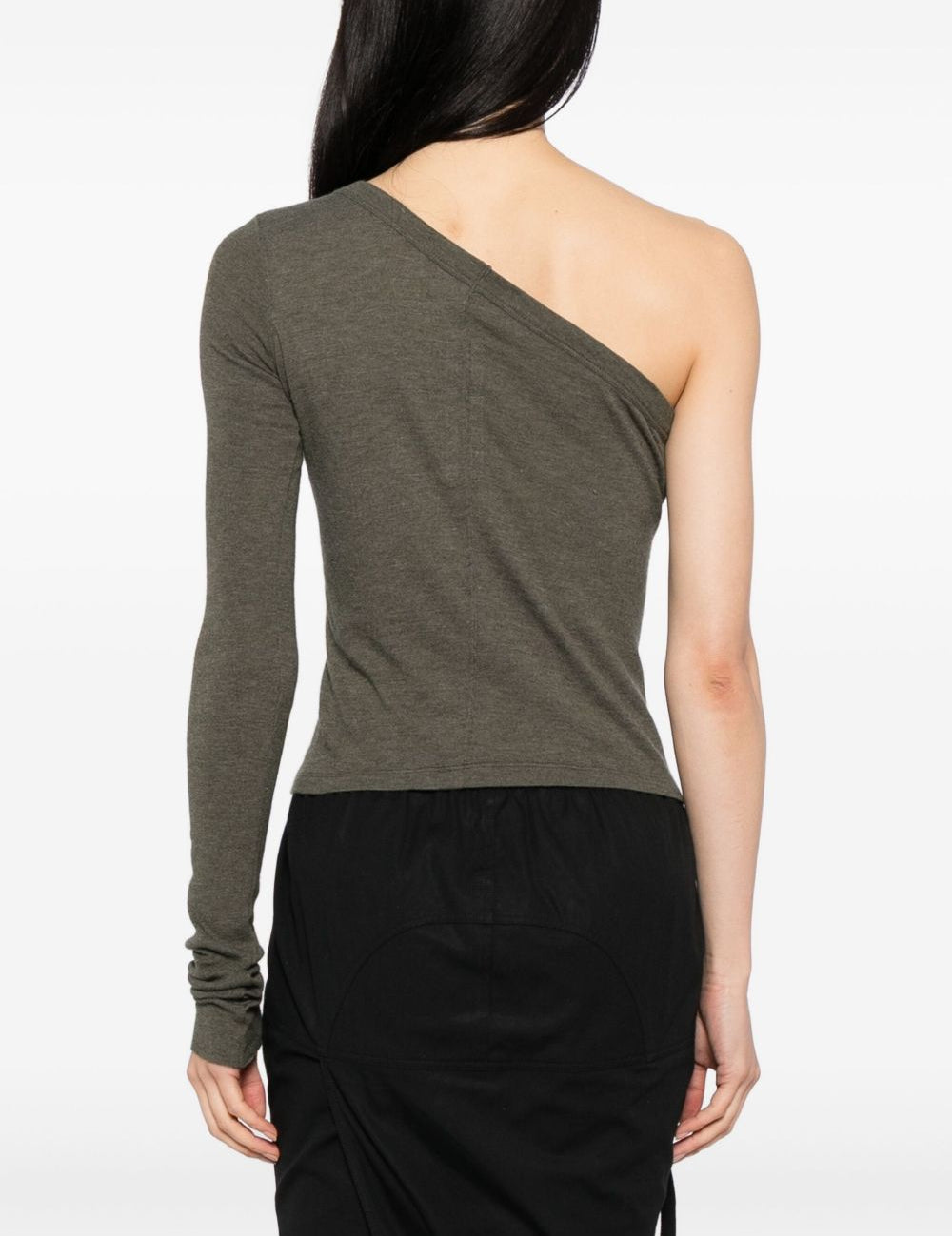 Top monospalla in cotone cropped ziggy in verde Rick owens- donna 