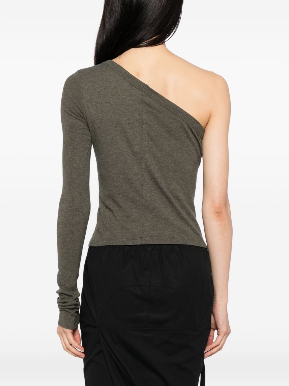Top monospalla in cotone cropped ziggy in verde Rick owens- donna 