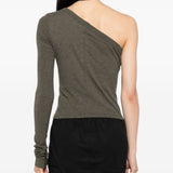 Top monospalla in cotone cropped ziggy in verde Rick owens- donna 