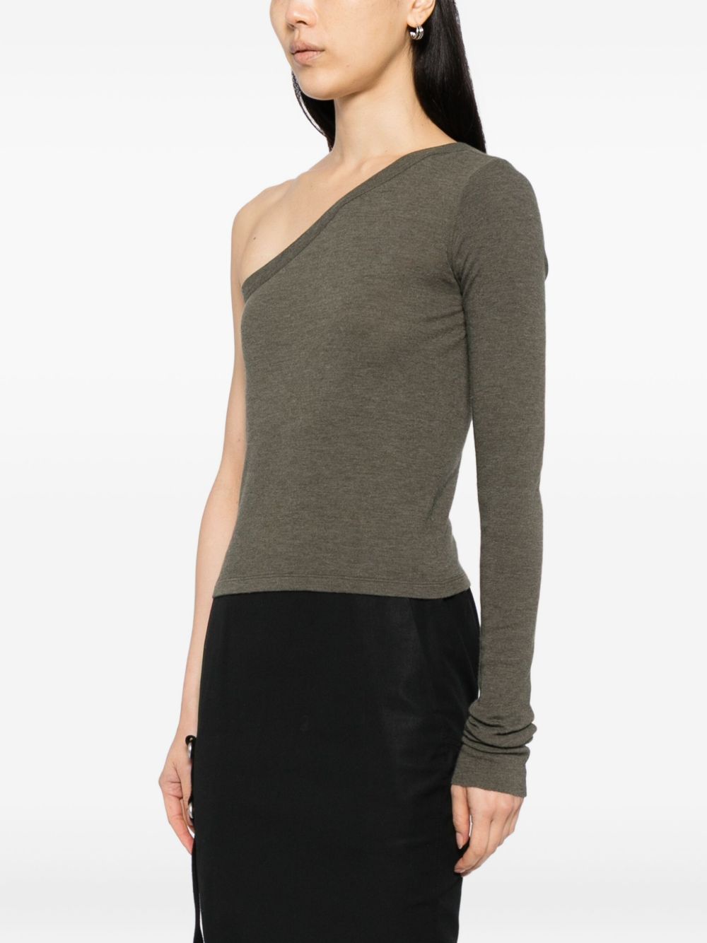 Top monospalla in cotone cropped ziggy in verde Rick owens- donna 