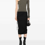 Top monospalla in cotone cropped ziggy in verde Rick owens- donna 