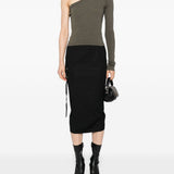 Top monospalla in cotone cropped ziggy in verde Rick owens- donna 