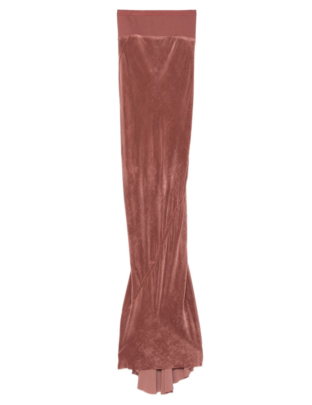 Maxigonna con finitura satinata coda in rosa Rick owens - donna 