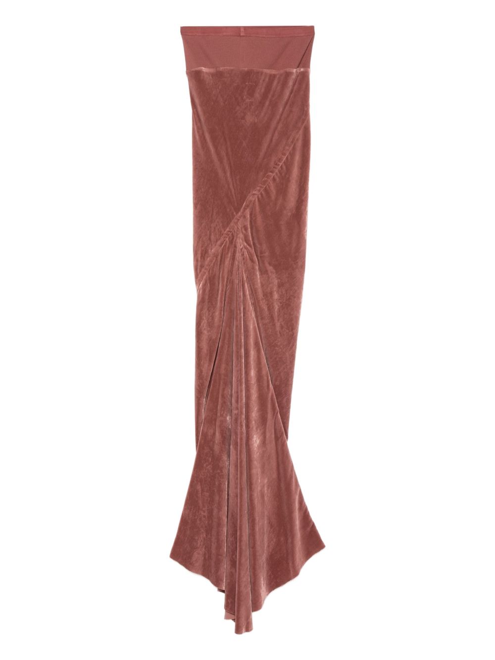 Maxigonna con finitura satinata coda in rosa Rick owens - donna 