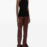 Top a coste a collo alto in nero Rick owens - donna 