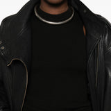 Top a coste a collo alto in nero Rick owens - donna 