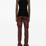 Top a coste a collo alto in nero Rick owens - donna 