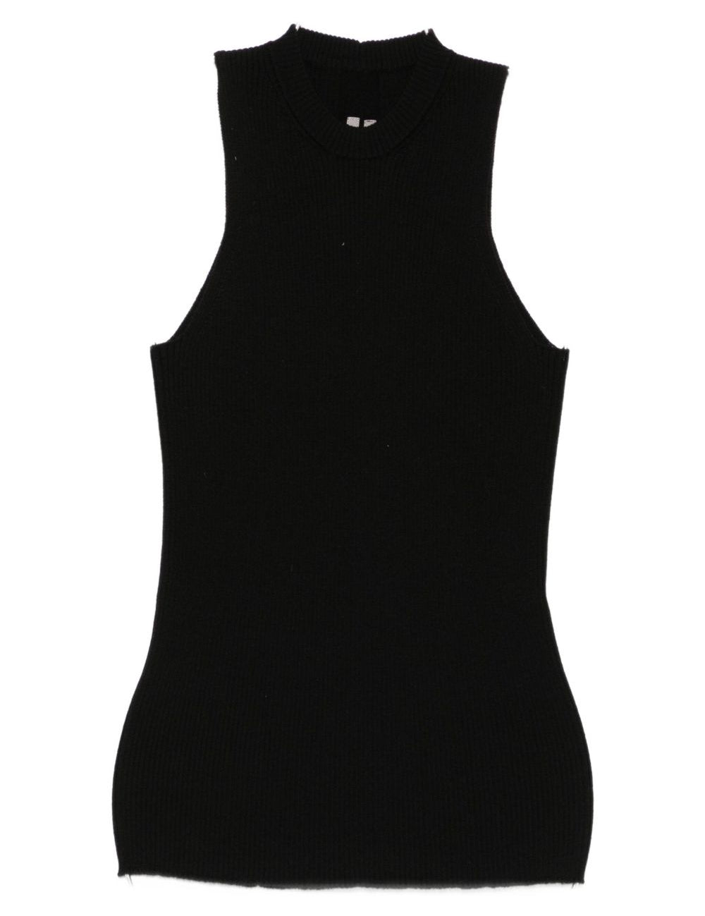 Top a coste a collo alto in nero Rick owens - donna 