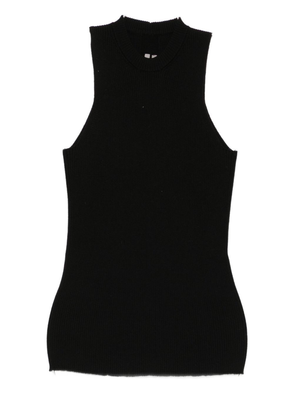 Top a coste a collo alto in nero Rick owens - donna 