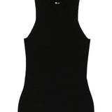 Top a coste a collo alto in nero Rick owens - donna 