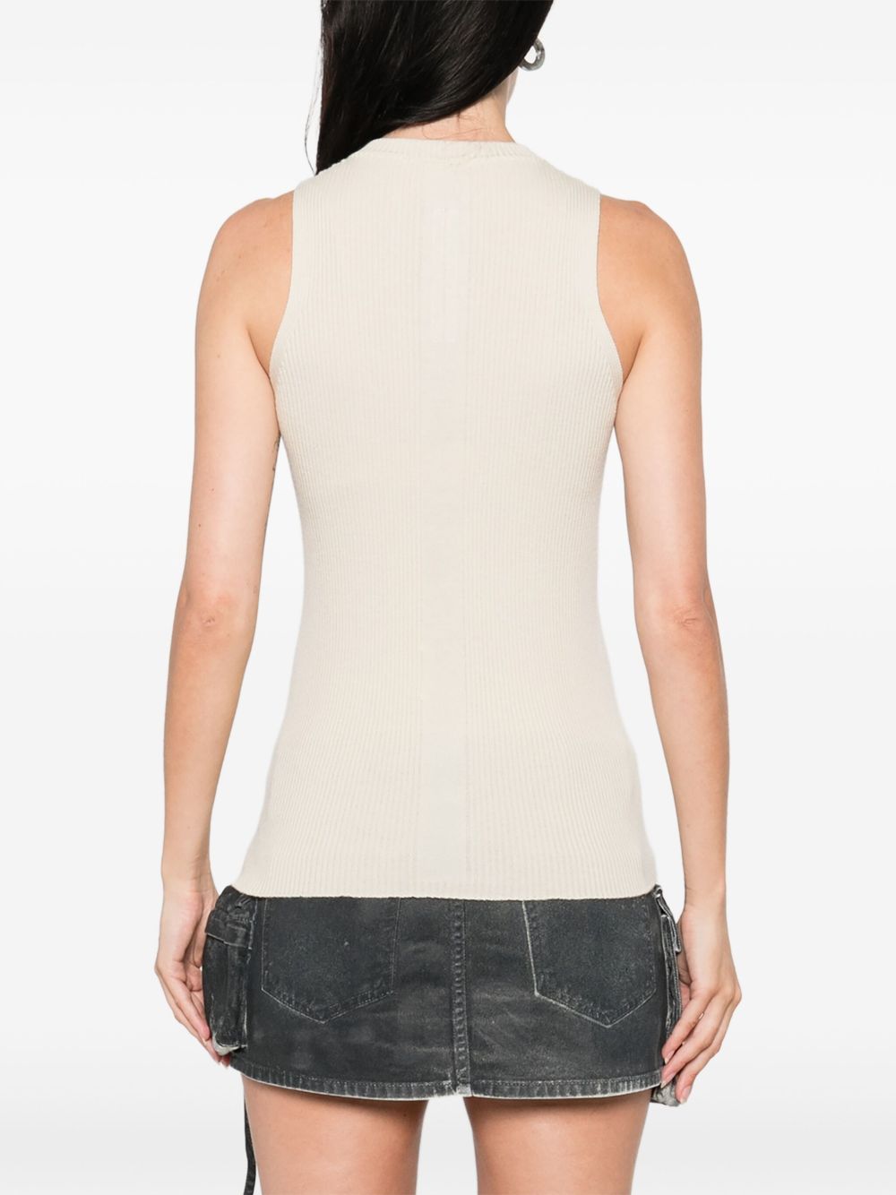 Canotta a coste  in beige Rick owens - donna 