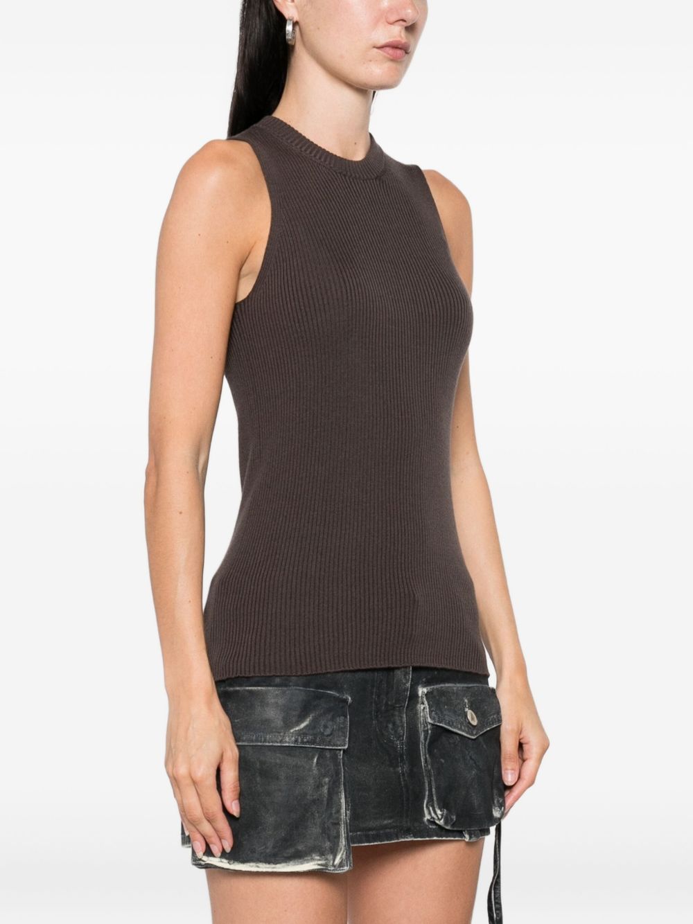Top a coste in marrone Rick owens - donna 