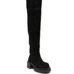 Stivali con plateau da 75 mm in nero Rick owens - donna 