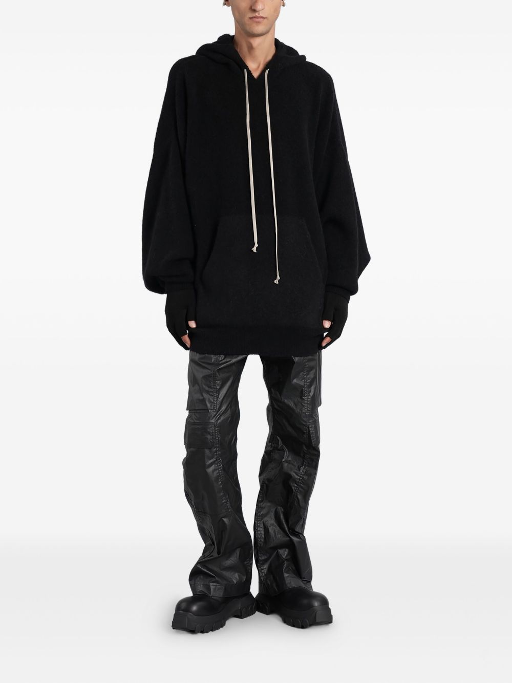 Felpa in lana con cappuccio hun Rick owens - uomo 