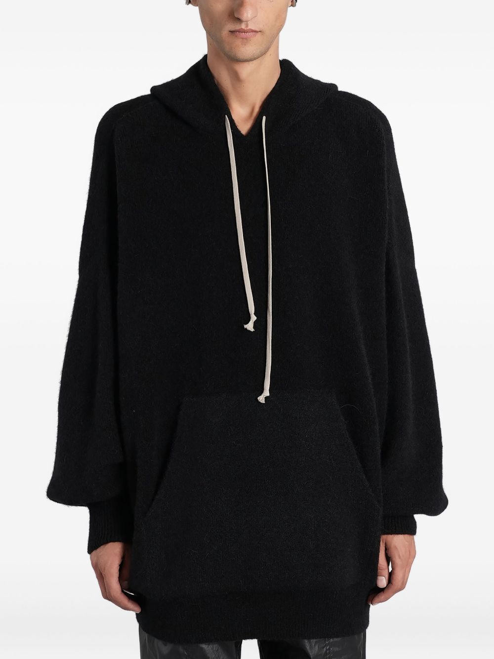 Felpa in lana con cappuccio hun Rick owens - uomo 