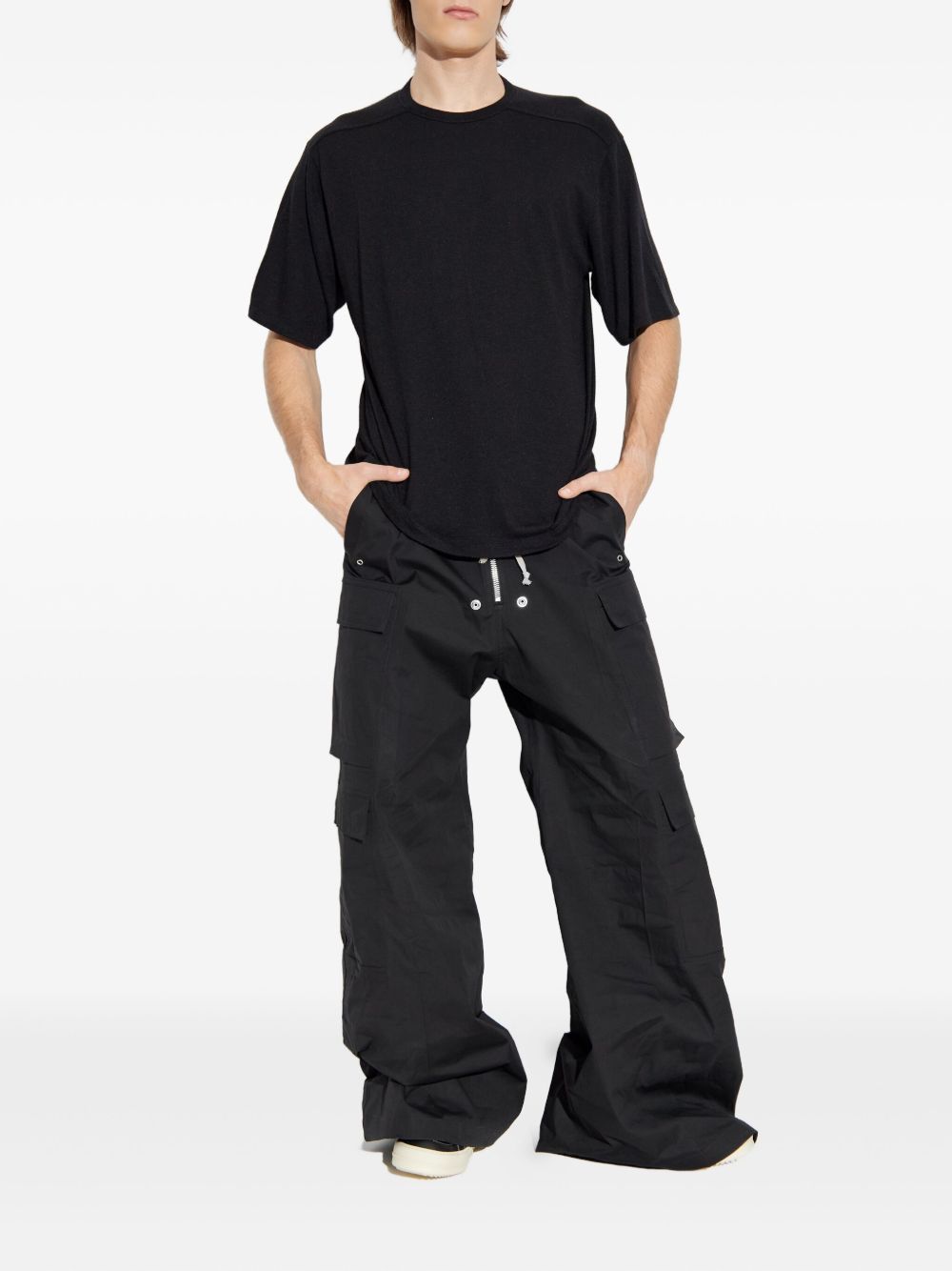 T-shirt a maniche corte e scollo rotondo in nero Rick owens - uomo 