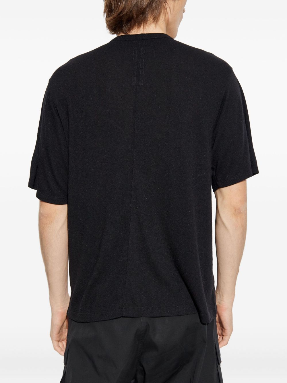 T-shirt a maniche corte e scollo rotondo in nero Rick owens - uomo 