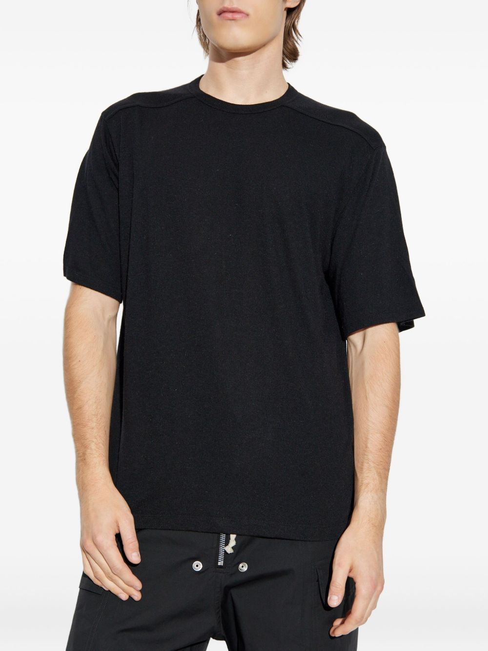 T-shirt a maniche corte e scollo rotondo in nero Rick owens - uomo 