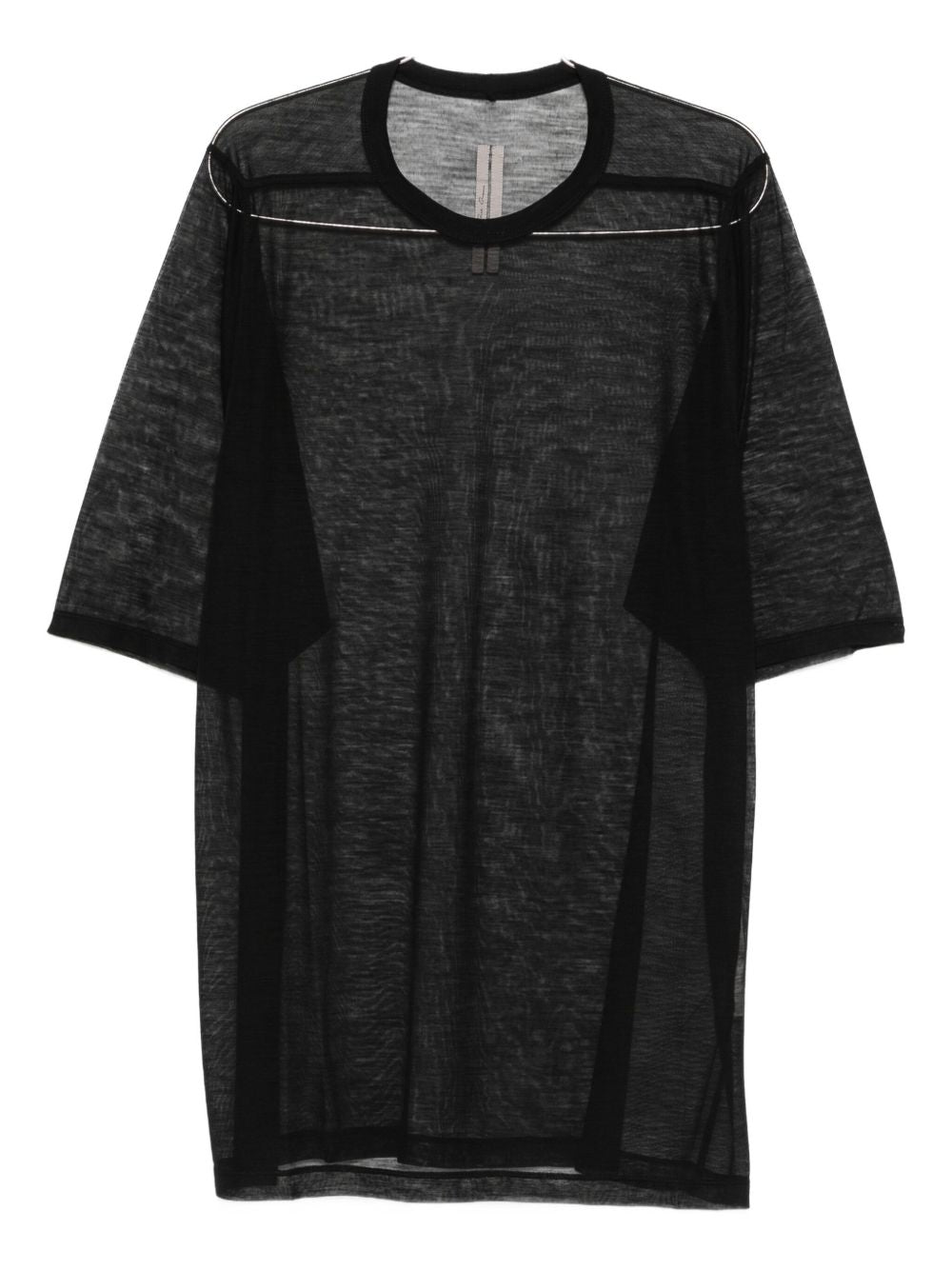 T-shirt in lana trasparente in nero Rick owens - uomo 