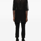 T-shirt in lana trasparente in nero Rick owens - uomo 